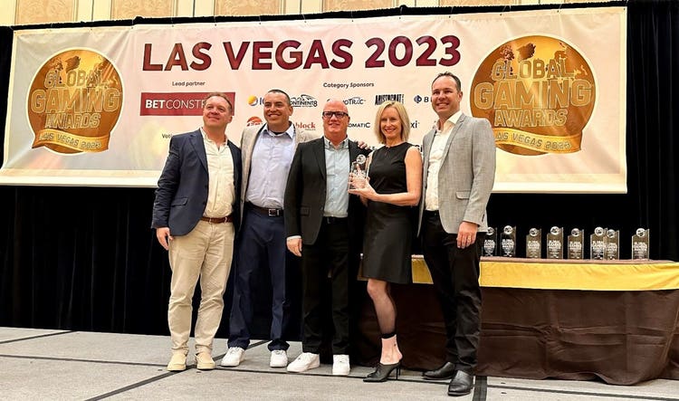 Aristocrat Gaming accepts prestigious award during Global Gaming Expo (G2E) 2023